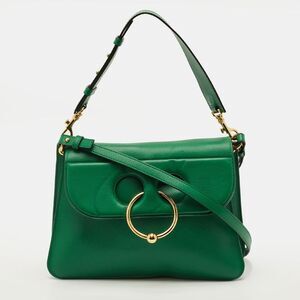 J.w.anderson Pierce Medium Green Leather Shoulder Bag